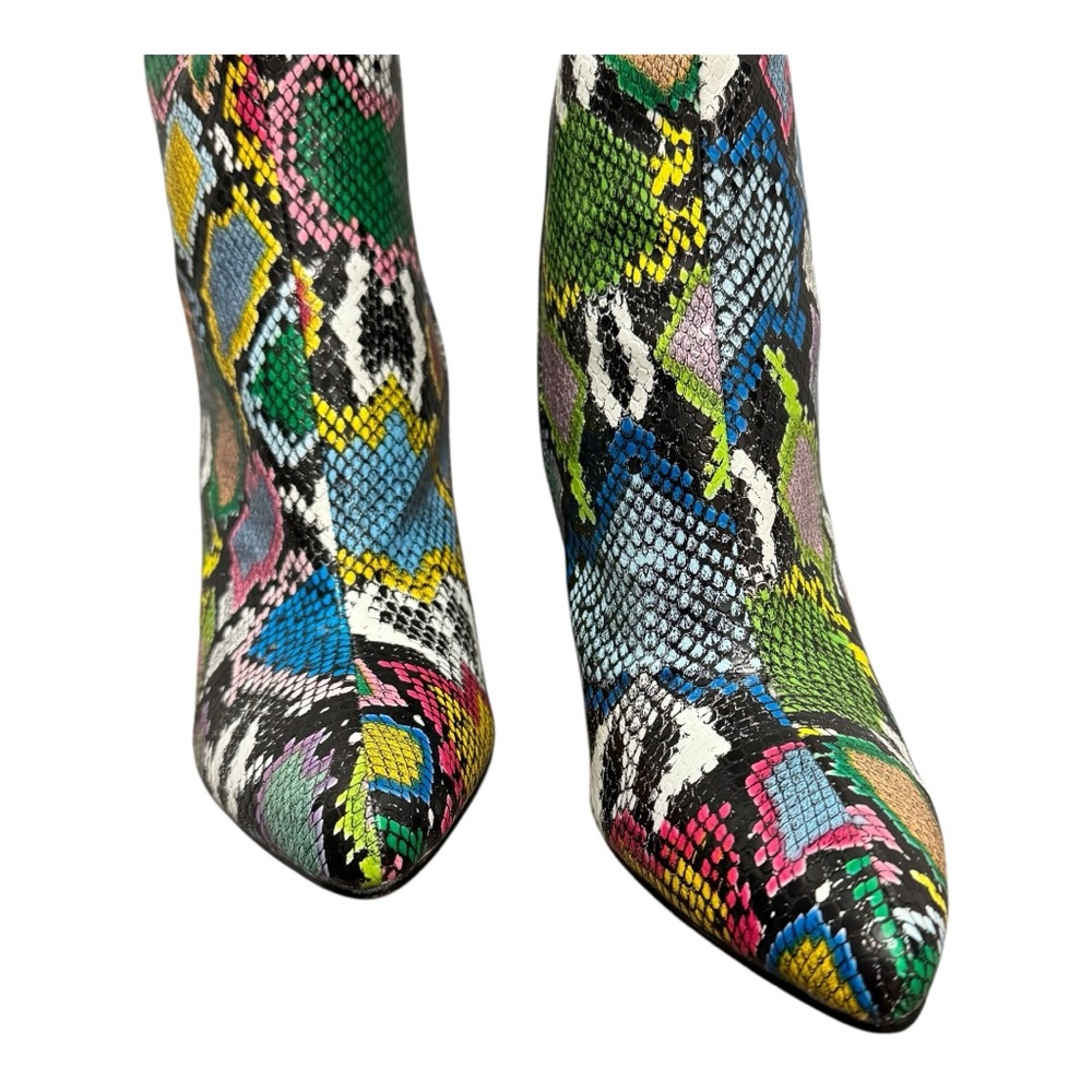 Stunning NWOT WetKiss Rainbow Slouch Faux Snakeskin Knee High Boots Size 11 - Picture 4 of 8